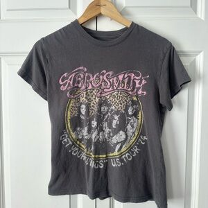 Aerosmith Get Your Wings US Tour ’74 Graphic Band Tee XS Gray